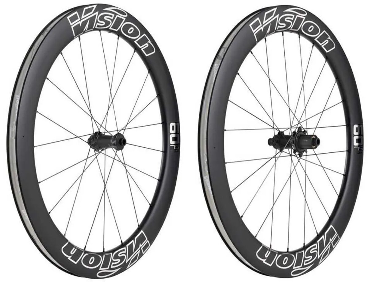 vision metron 60 sl cl disc tubeless b5 racefiets wielset zilver 12 x 100 12 x 142 mm shimano sram hg