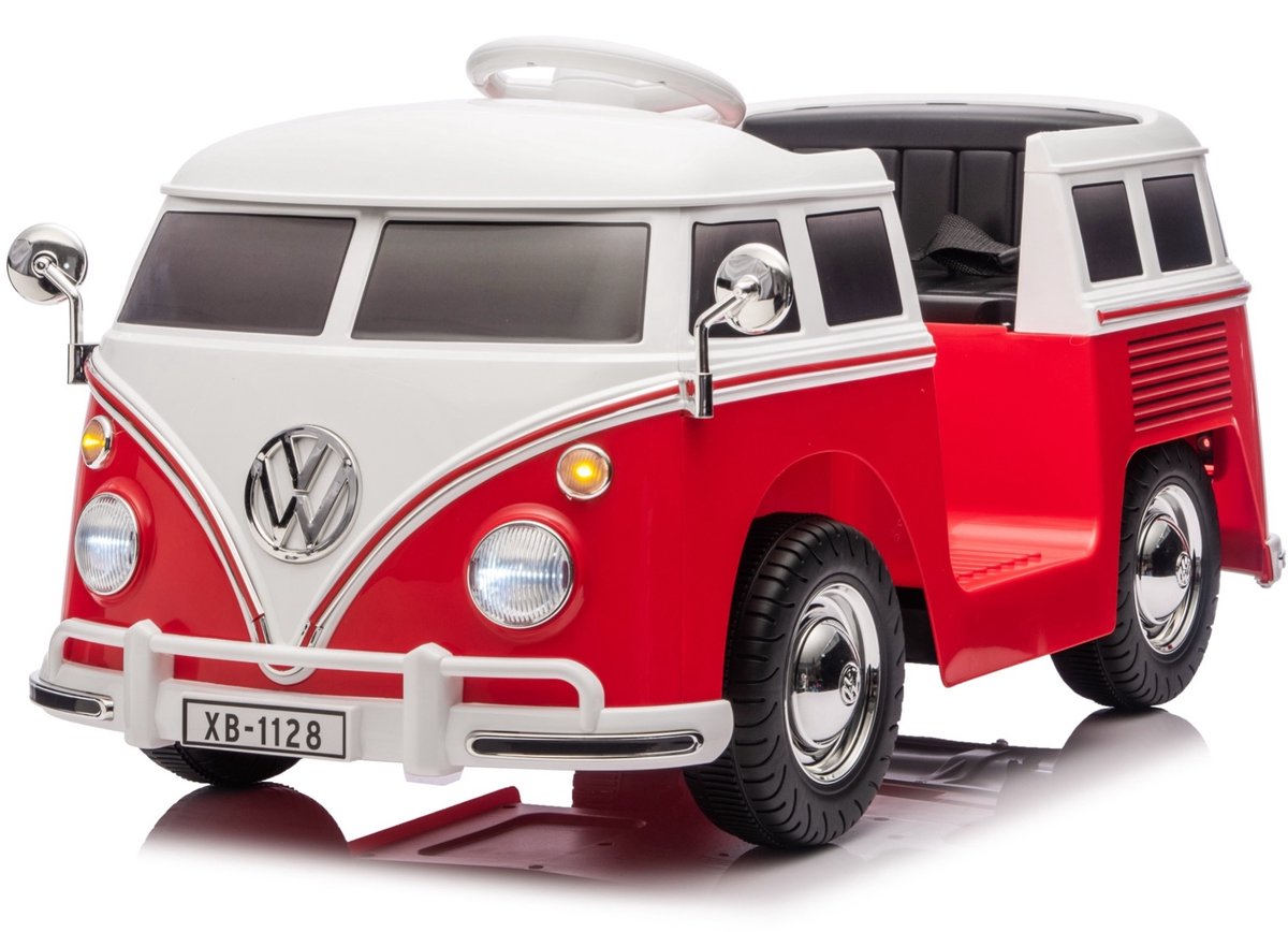 volkswagen t 1 busje 12v kinderauto rood