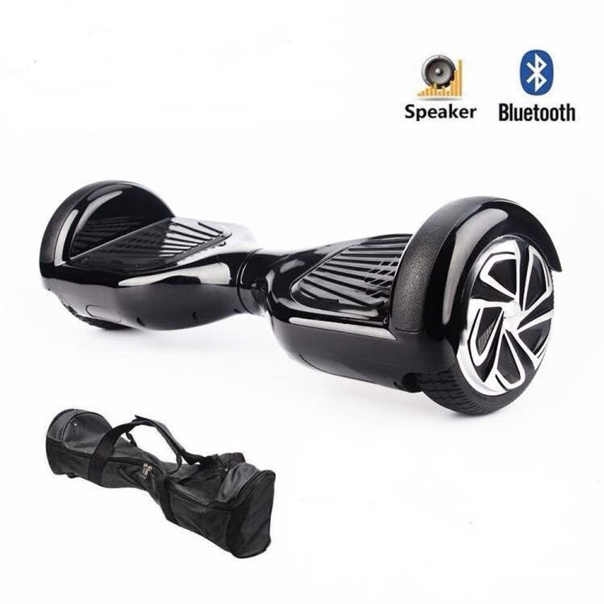 voltana hoverboard zwart app functie bluetooth speaker draagtas
