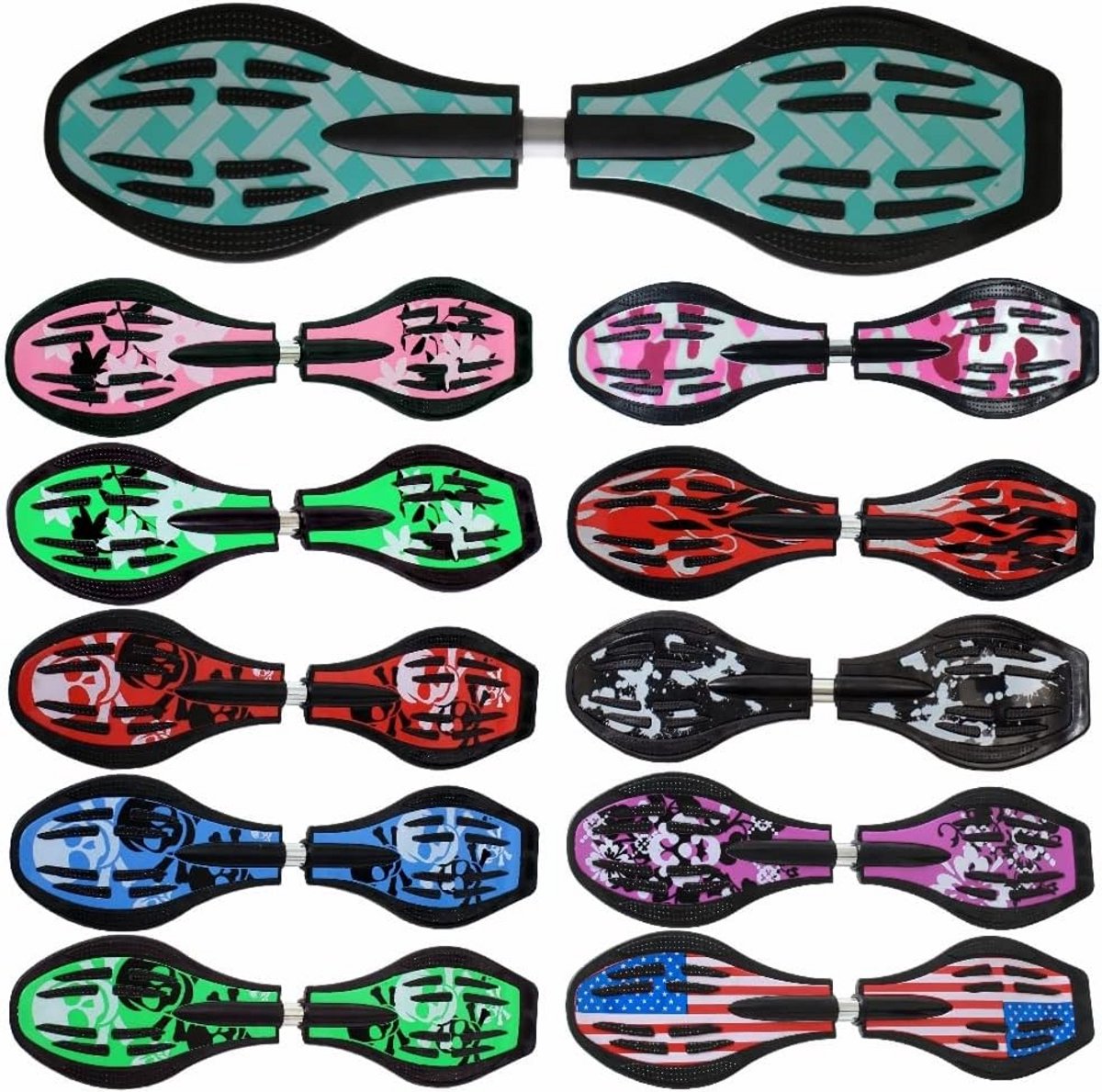waveboard casterboard buiten bewegen led wielen 86 cm turquoise