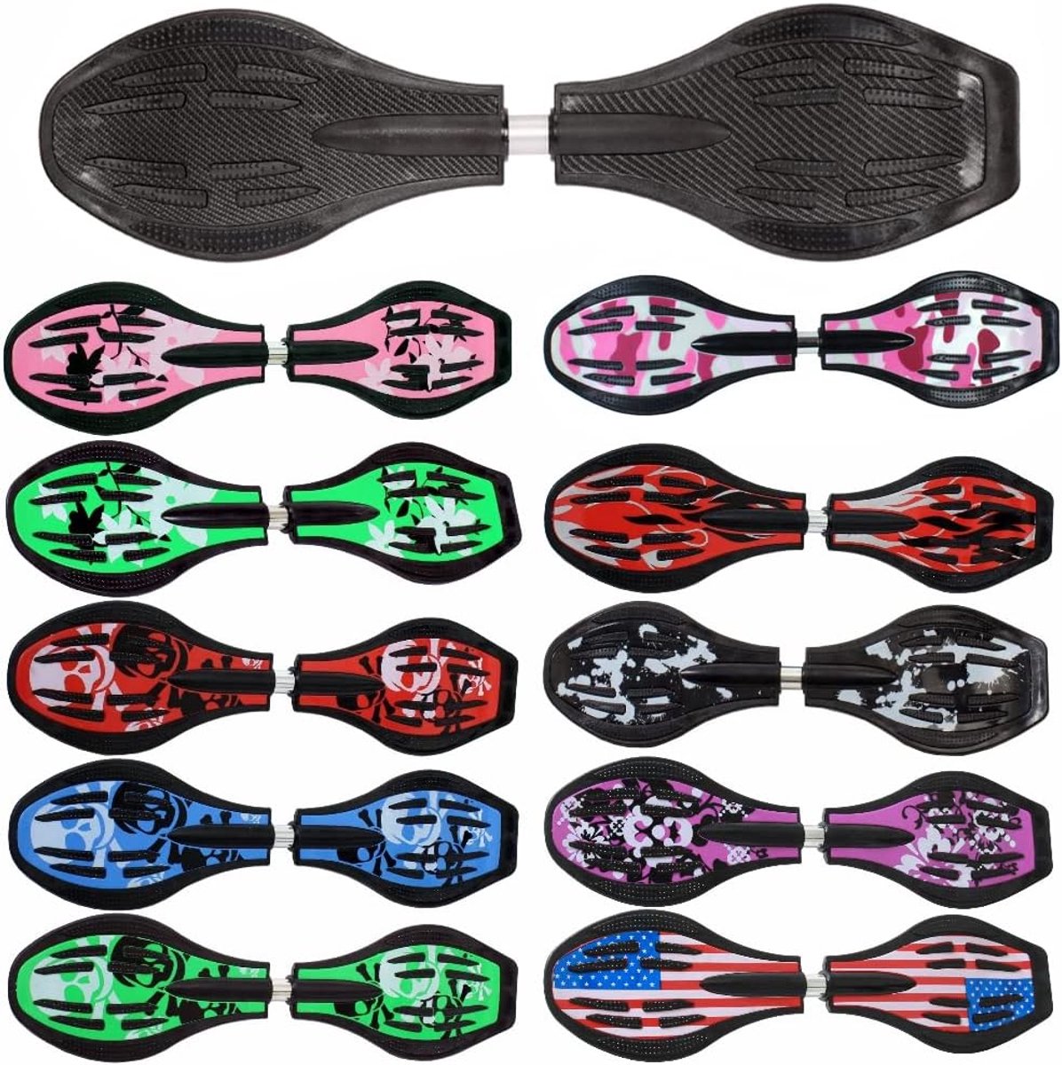 waveboard casterboard buiten rijden led wielen 86cm carbon look
