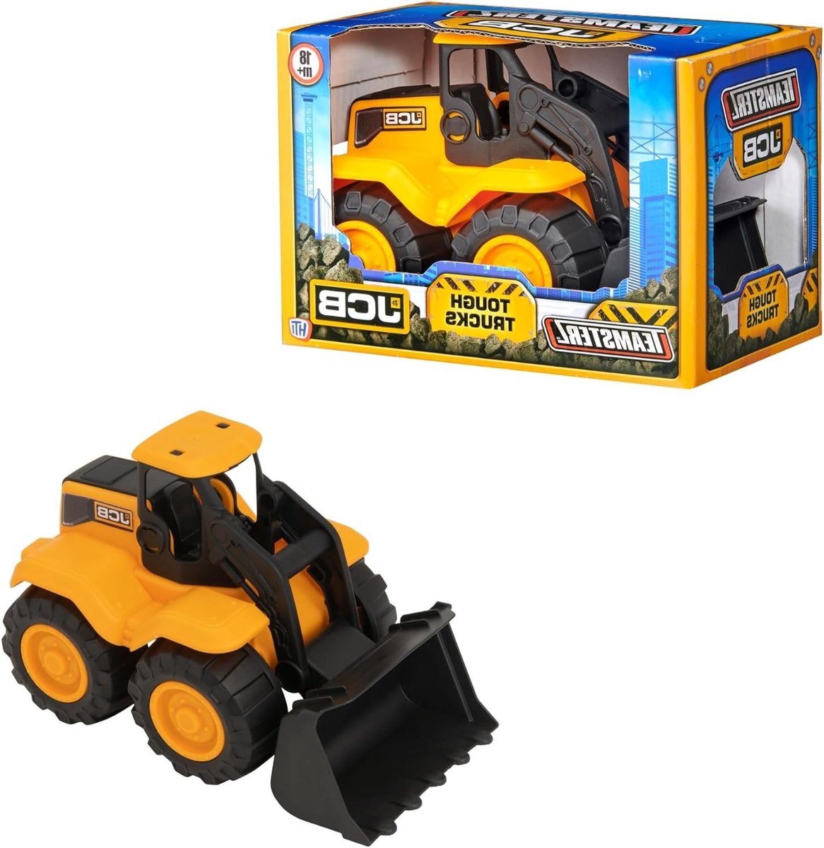 wieler lader speelgoed bouwvoertuig kinderen zandbak spelen scharnierend mechanisme 18 cm geel