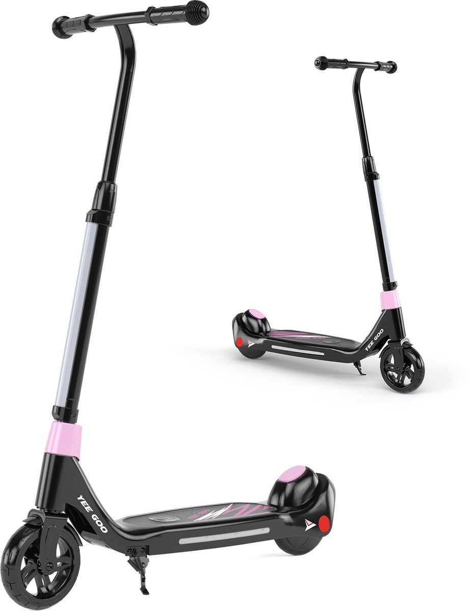 yee goo kinderstep elektrische kinderstep elektrische step hoogte verstelbaar in drie standen 100w motor maximale snelheid 8 km u bereik 10km voor 6 12 jaar oude kinderen roze