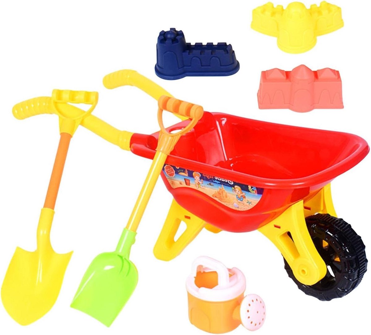 zandspeelgoed set kruiwagen speelgoed buiten spelen kindvriendelijk ontwerp 35 x 25 x 15 cm rood