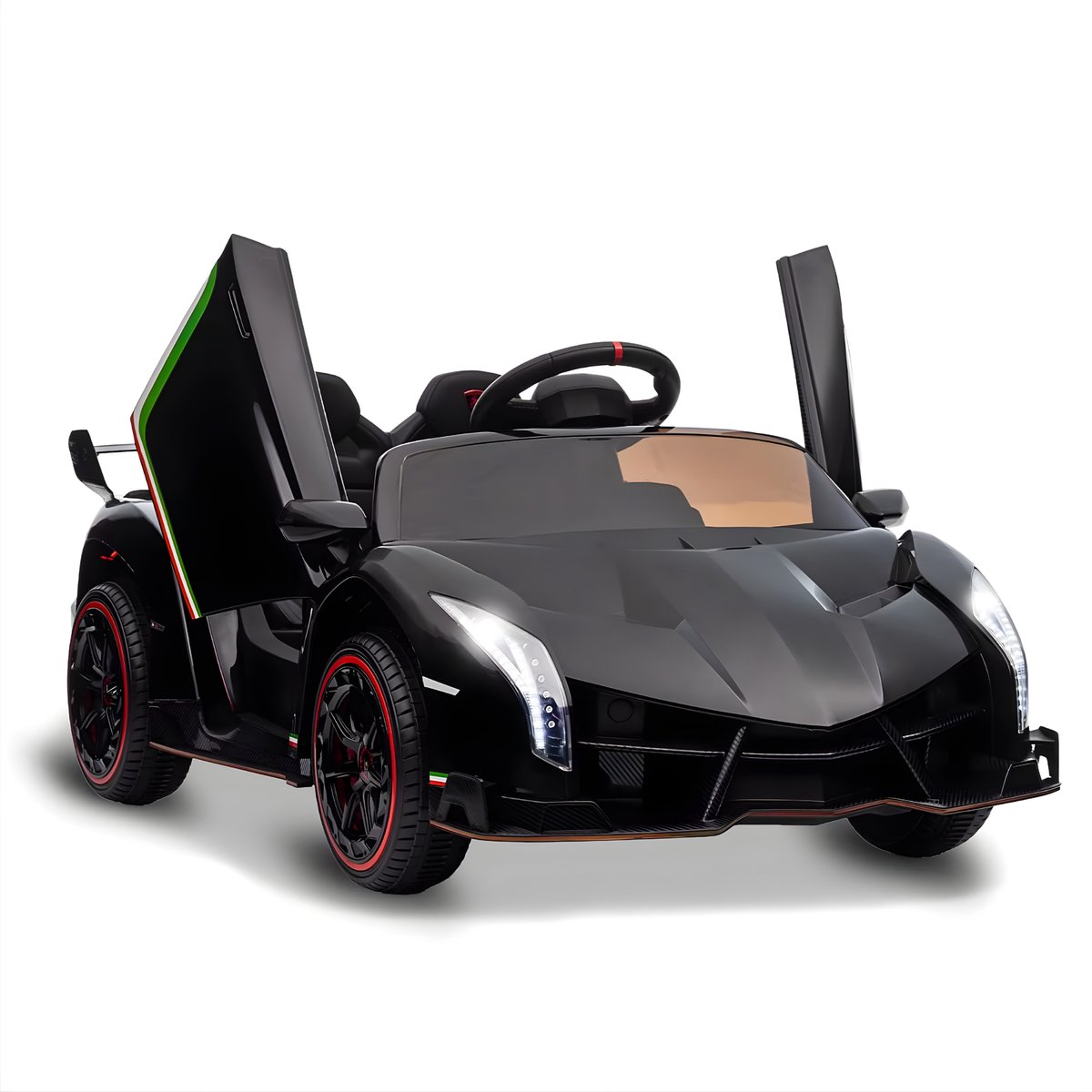 12V elektrische kinderauto - Sportieve Elektrische auto met schaardeuren, afstandsbediening, LED-licht en accu-aandrijving Slee kopen online