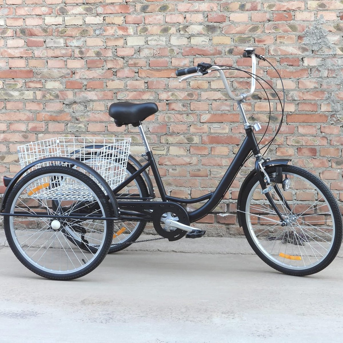 24 inch driewieler voor volwassenen met 6 versnellingen - Comfortabele stadsfiets met mand en verlichting voor outdoor activiteiten Driewieler kopen online