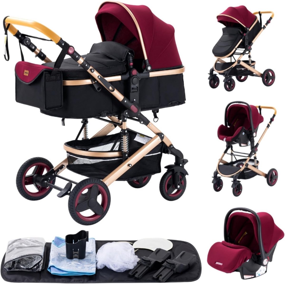 3-in-1 Citadines driewieler kinderwagen met hoge landschap en opvouwbaar ontwerp Driewieler kopen online