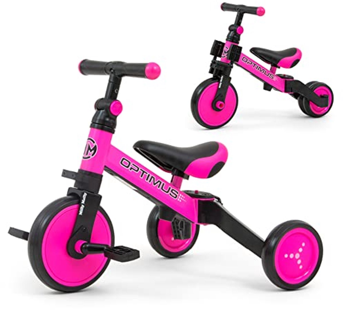 3 in 1 kinderfiets voor jonge kinderen driewieler loopfiets en glijder in roze