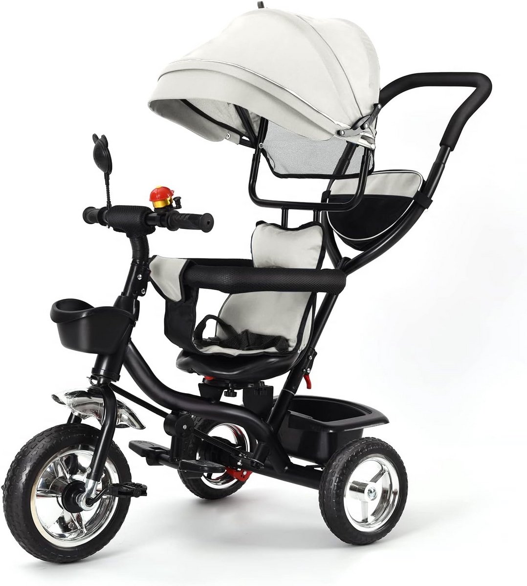 3 in 1 loopfiets voor baby s en peuters met duwstang en zonnedak