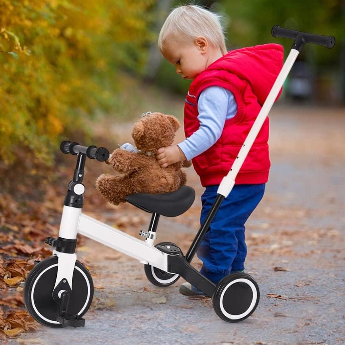 3-in-1 meegroeiende babydriewieler - kinderfiets van 1 tot 5 jaar - van driewieler tot fiets, met of zonder pedalen - aanpasbaar en transformeerbaar-3-in-1 (wit) Driewieler kopen online