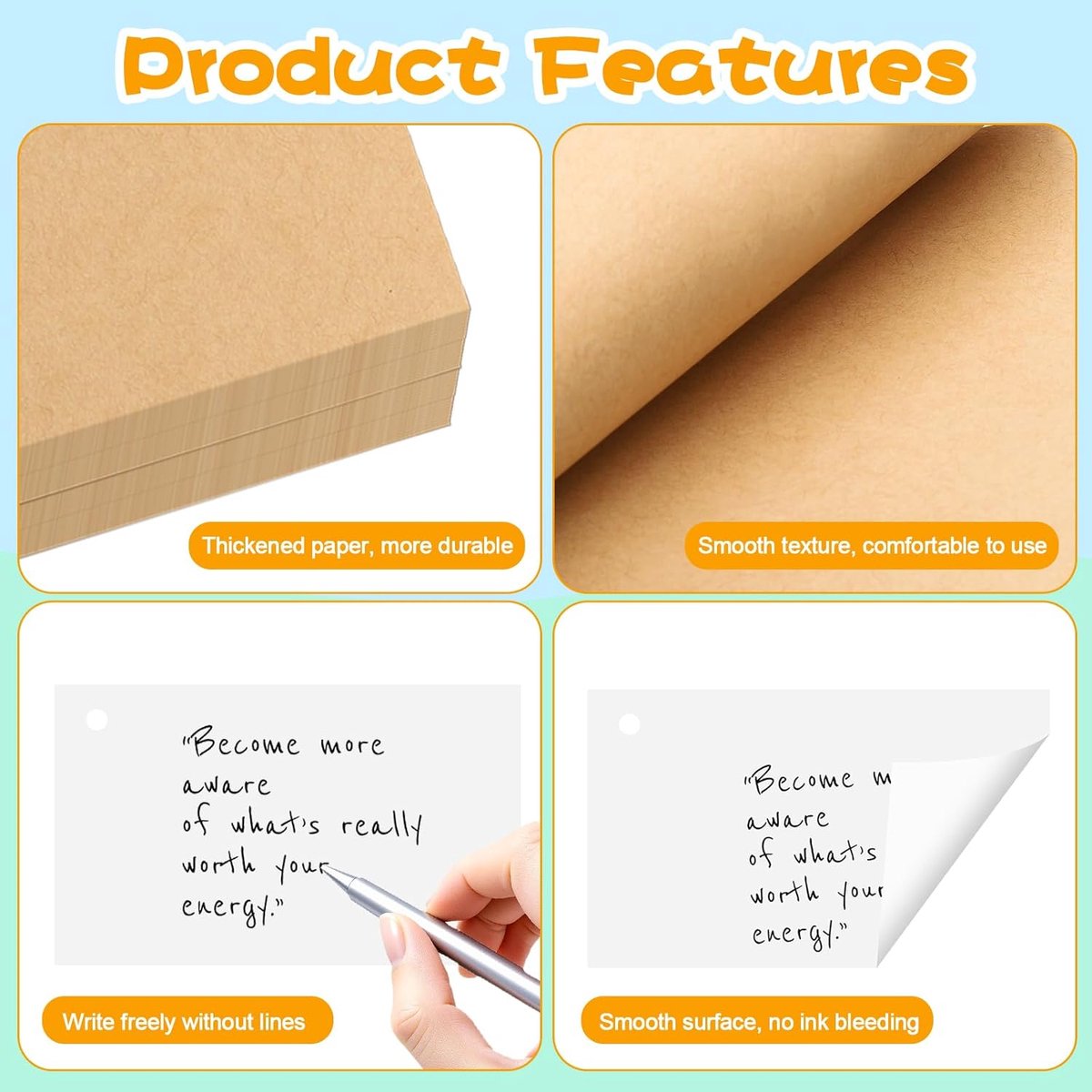 300 stuks flashcards indexkaarten 7 6 x 12 7 cm woordenschatkaartjes blanco kaarten notitiekaarten voor studie kantoor en schoolbenodigdheden kraft en wit