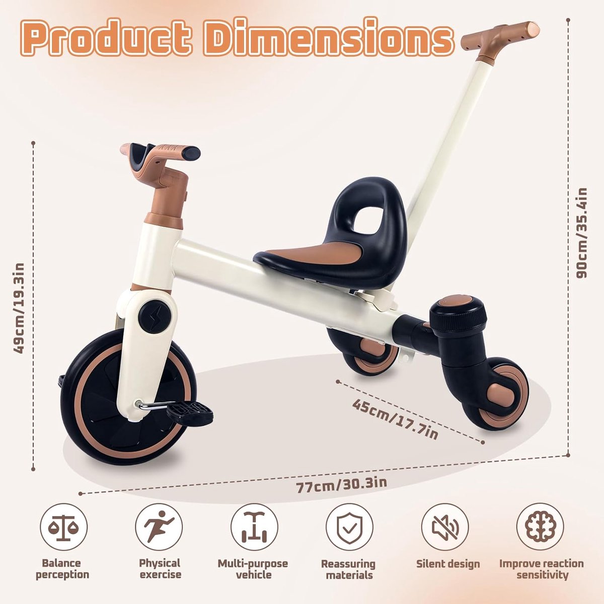 4-in-1 Driewieler - Kinderfiets met Pedalen - Convertible Drift Trike - Verstelbaar - Voor Kinderen van 3 tot 5 Jaar Driewieler kopen online