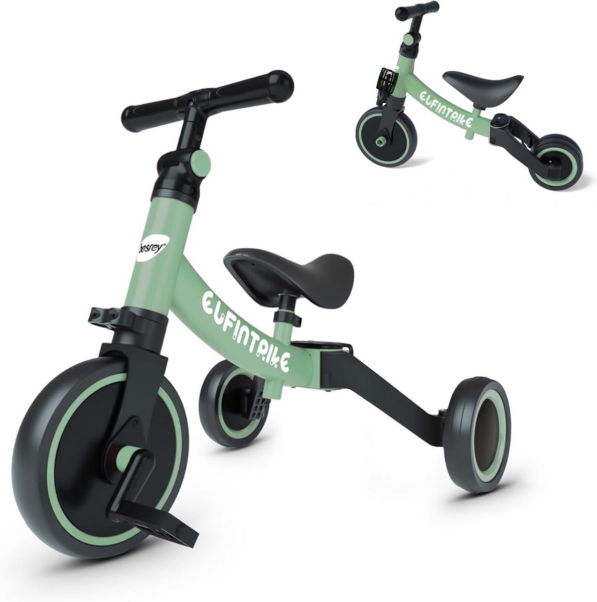 5 in 1 loopfiets en driewieler voor kinderen van 1 tot 4 jaar
