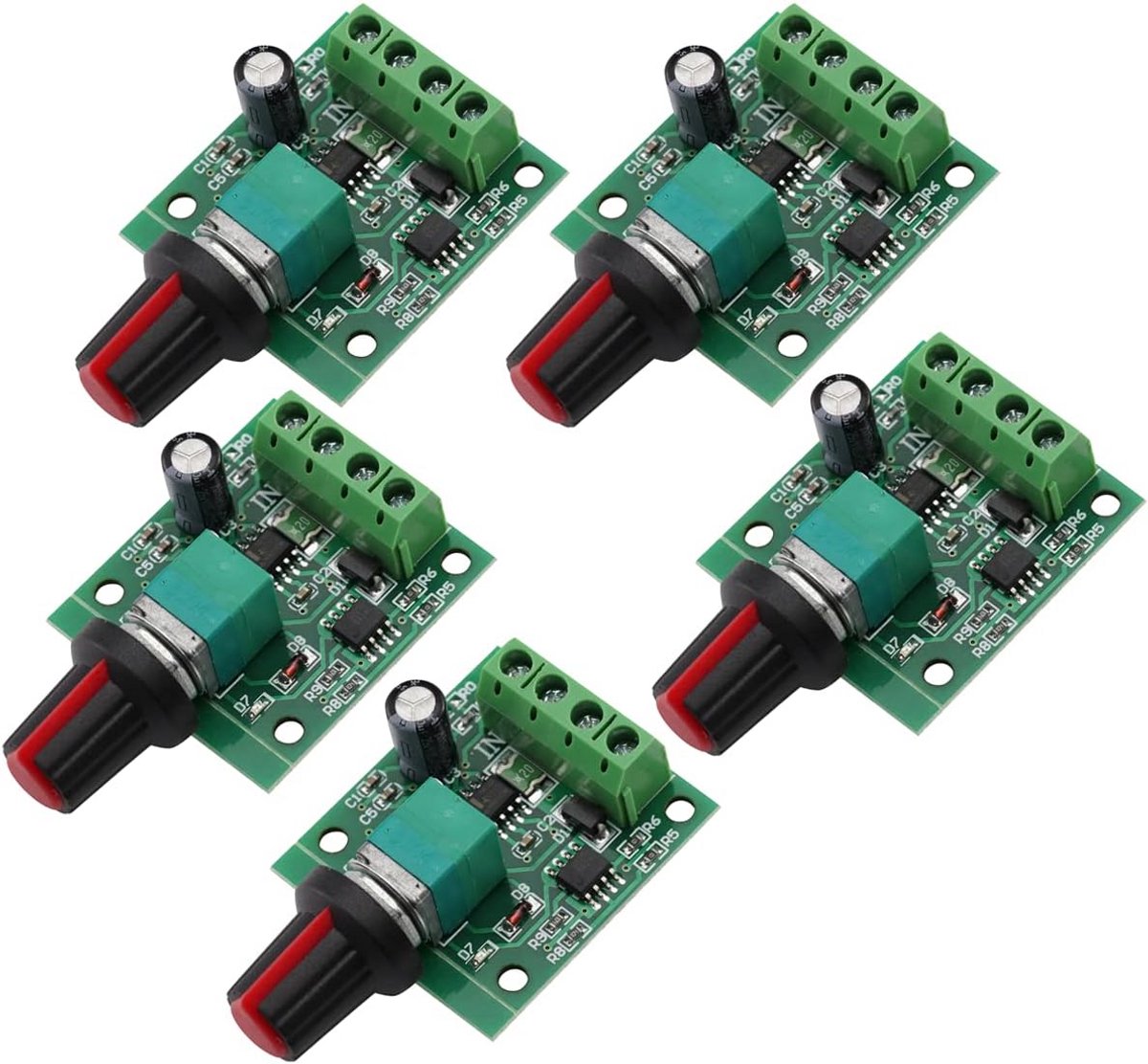 5 stuks DC Motor Toerentalregelaar Module 1.8V tot 12V 2A met Instelknop Loopmotor kopen online