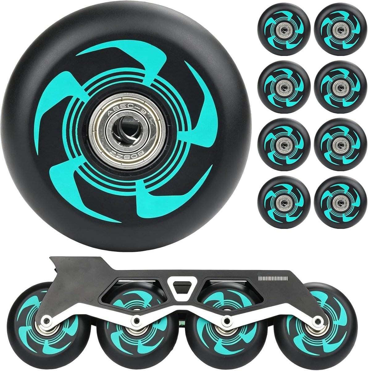 8 Inline Skate Wielen 76 Mm met ABEC-9 Lagers | PU Wielen 90A Hardheid, Vervangingswielen voor Inline Skates, Geschikt voor Binnen en Buiten Gebruik Skateonderdeel kopen online