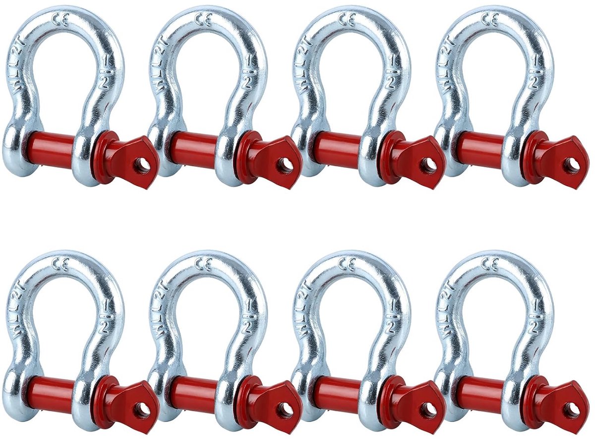 8 stuks draagkracht, roestvrij staal, beugel gebogen met schroefsluiting, 2T, zeer sterk staal, thermisch verzinkt, karabijnhaak klem, met moer, lastbeugel Driewieler kopen online