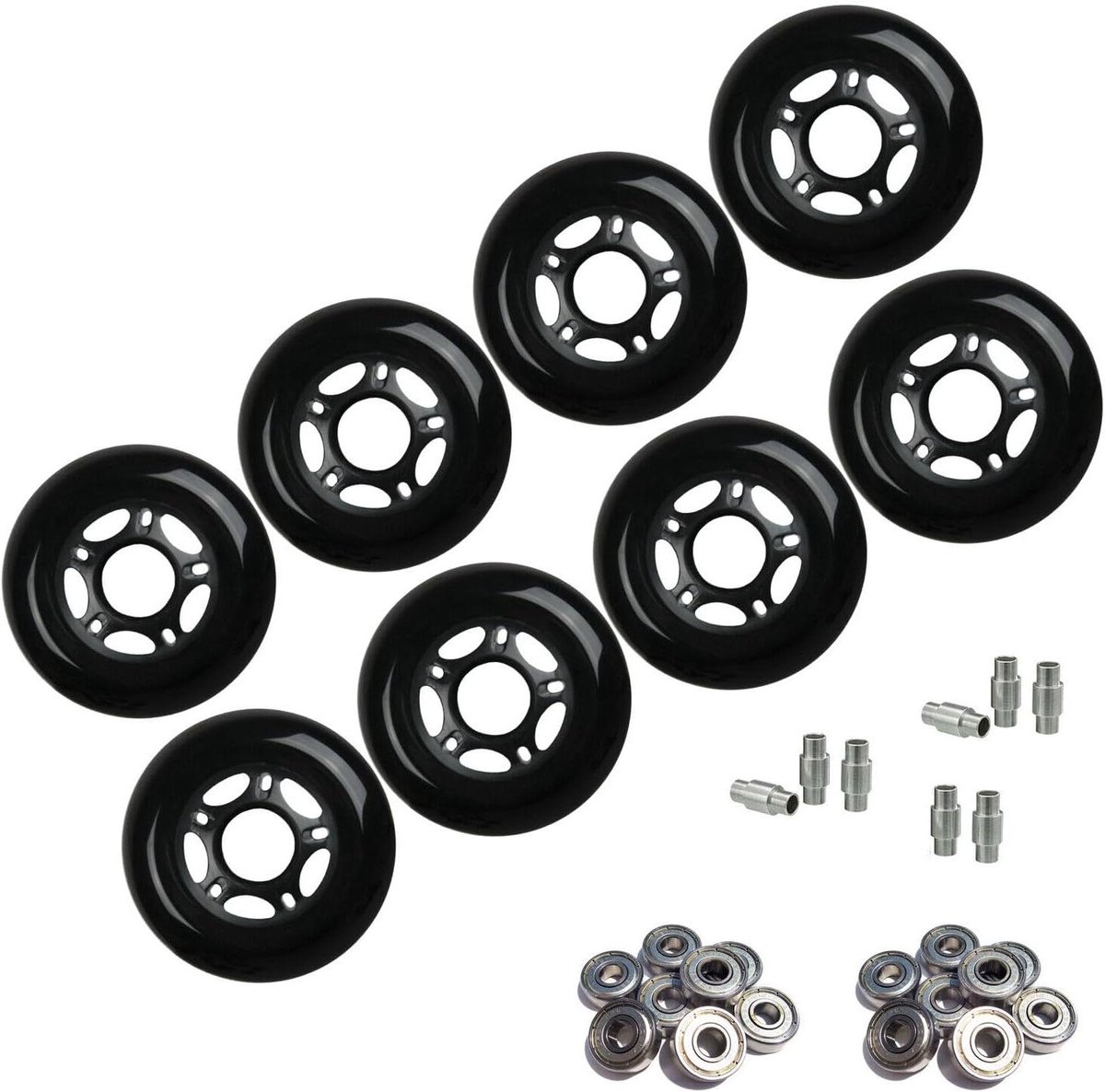 80mm 82A Lagers Spacers Outdoor Rollerblade Inline Hockey Fitness Skate Wielen Zwart 608 Inbegrepen Vervanging Deel nieuwe Skateonderdeel kopen online