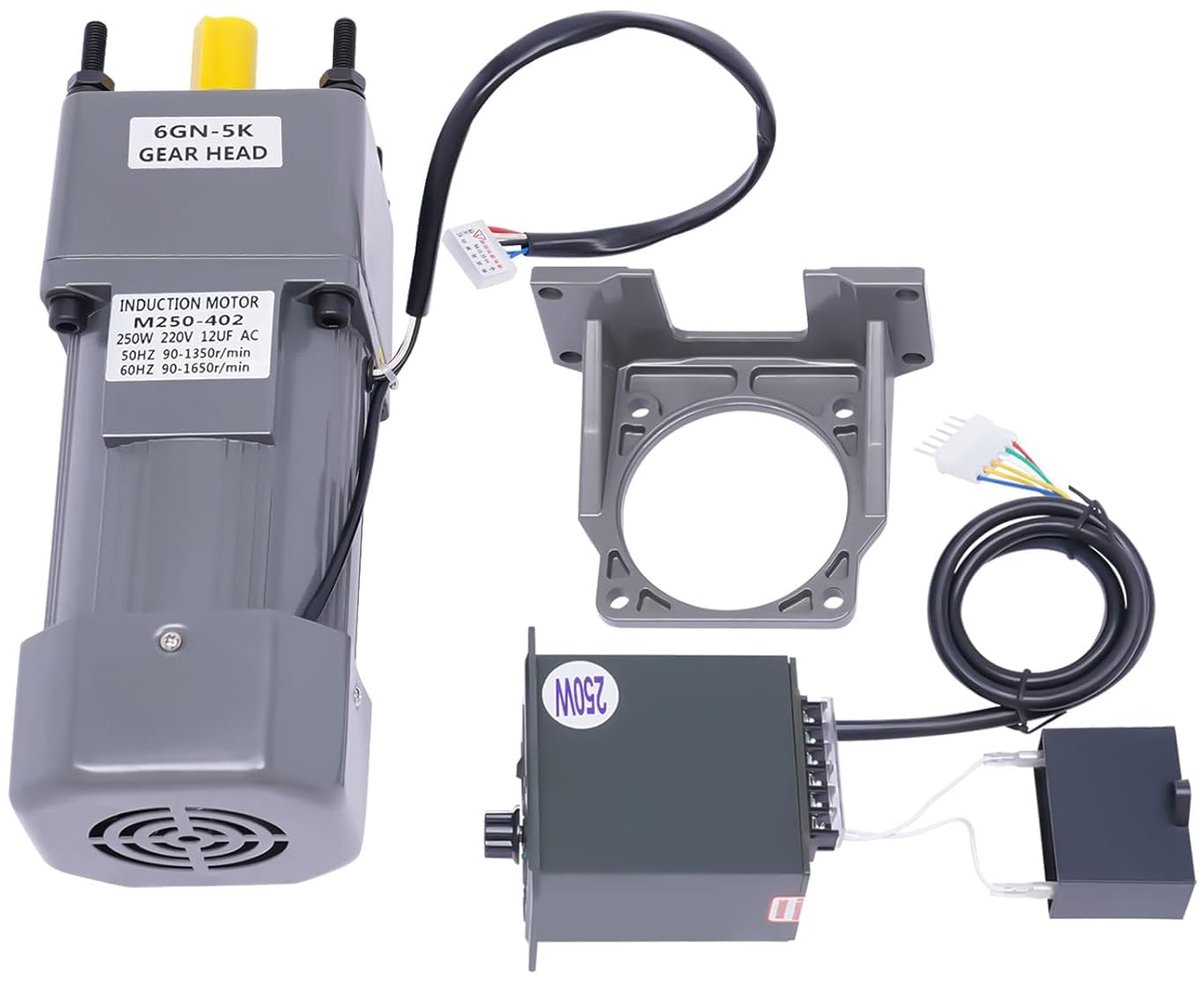 AC Motor met Regelaar - Toerentalmotor Snelheidsregeling - Machines Aansturen - Traploos Instelbaar - 250 W - Grijs Loopmotor kopen online