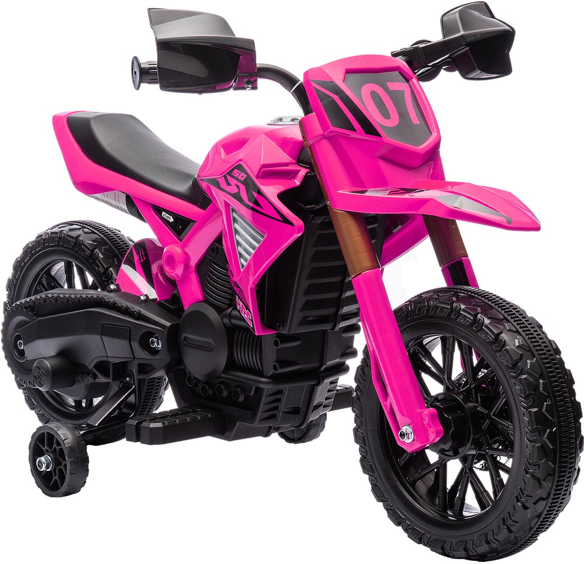 AIYAPLAY - Elektrische rijdende motorfiets - Kunststof - 105x57x62cm - Roze Speelgoedaccuvoertuig kopen online