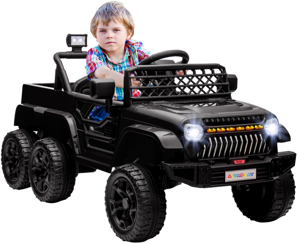 aiyaplay speelgoedtruck voor kinderen terreinwagen kunststof 122x62 5x65cm zwart