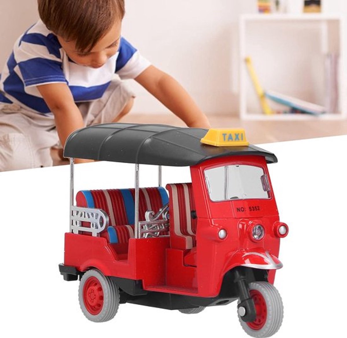 aladdien - Thais Driewieler - Speelgoed voor Kinderen - Rood - Simulatie Voertuig - Educatief Speelgoed - Geschikt voor Peuters - Tuk Tuk Model Driewieler kopen online