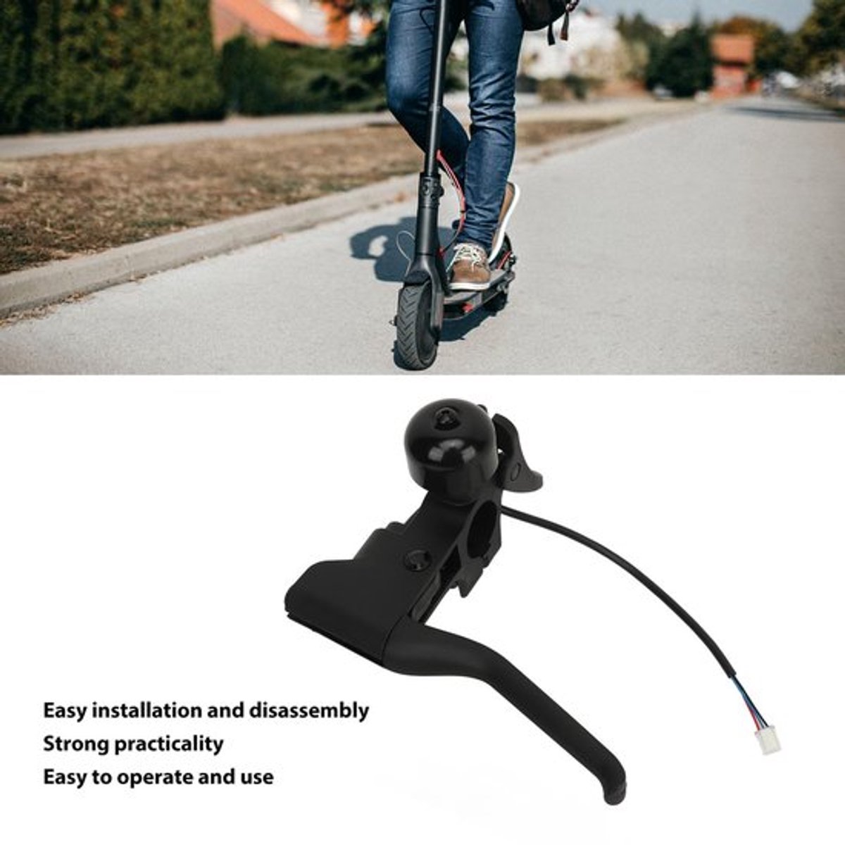 allecto ergonomisch ontwerp elektrische step remhendel zwart