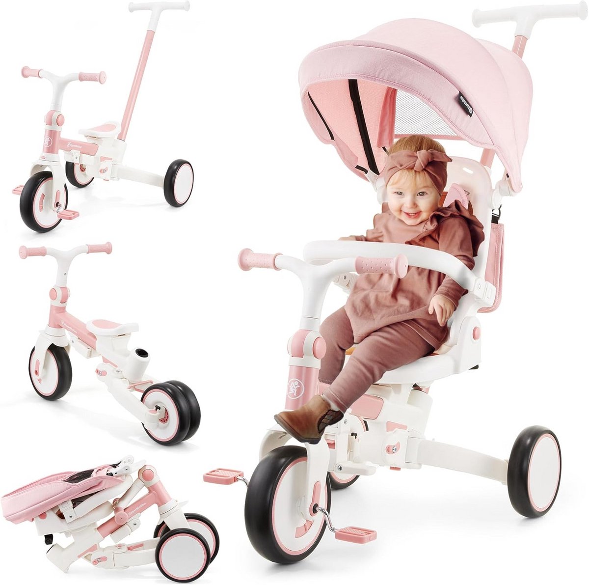 Babydriewieler 8-in-1 - Kinderfiets Evolutie - Meegroeien met kind - 360 graden draaibare zitting Driewieler kopen online