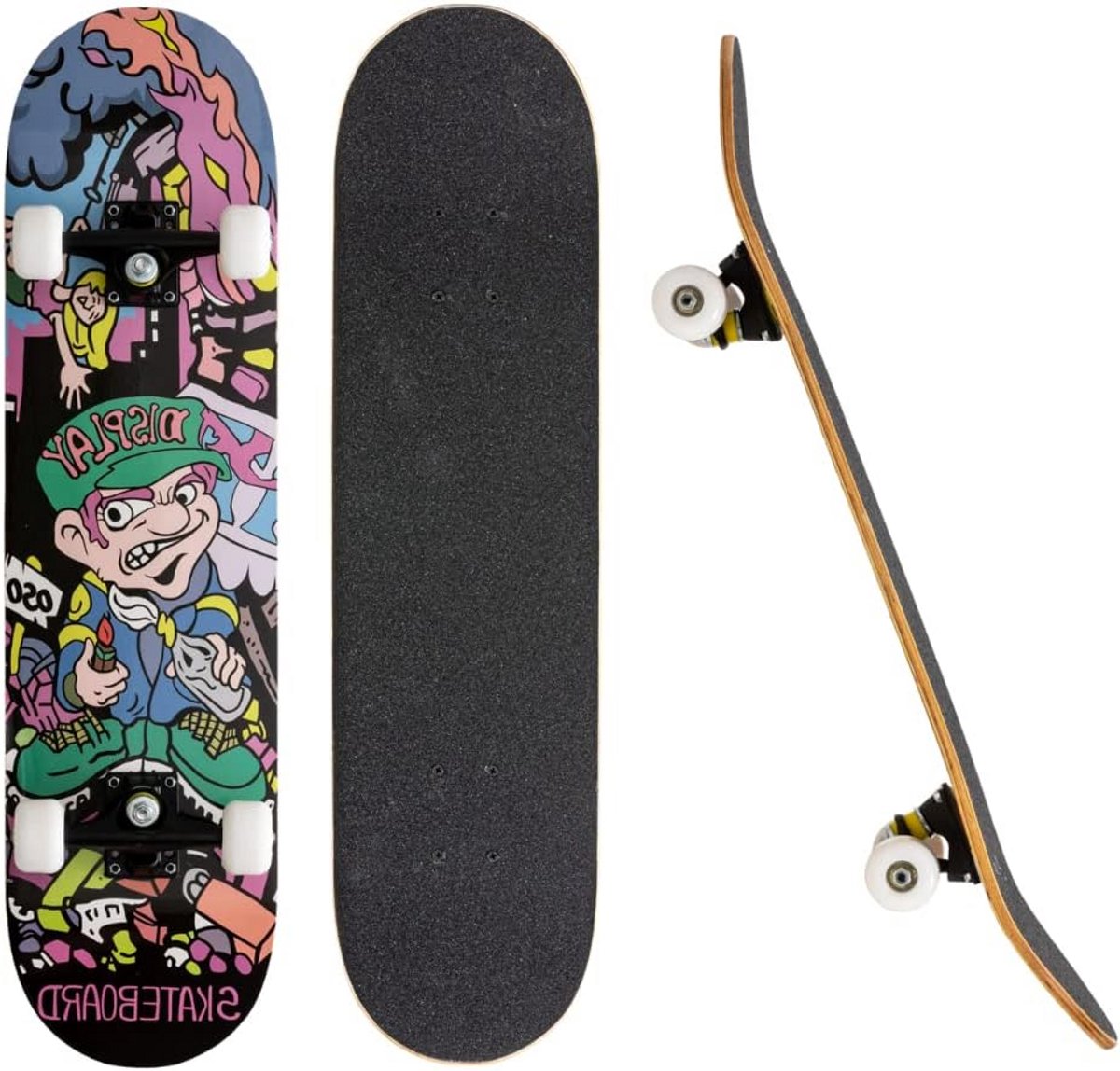Beginners Skateboard - Cruiser Board - Straat Skaten - Dubbele Kick Deck - 787 cm - Graffiti Skateonderdeel kopen online