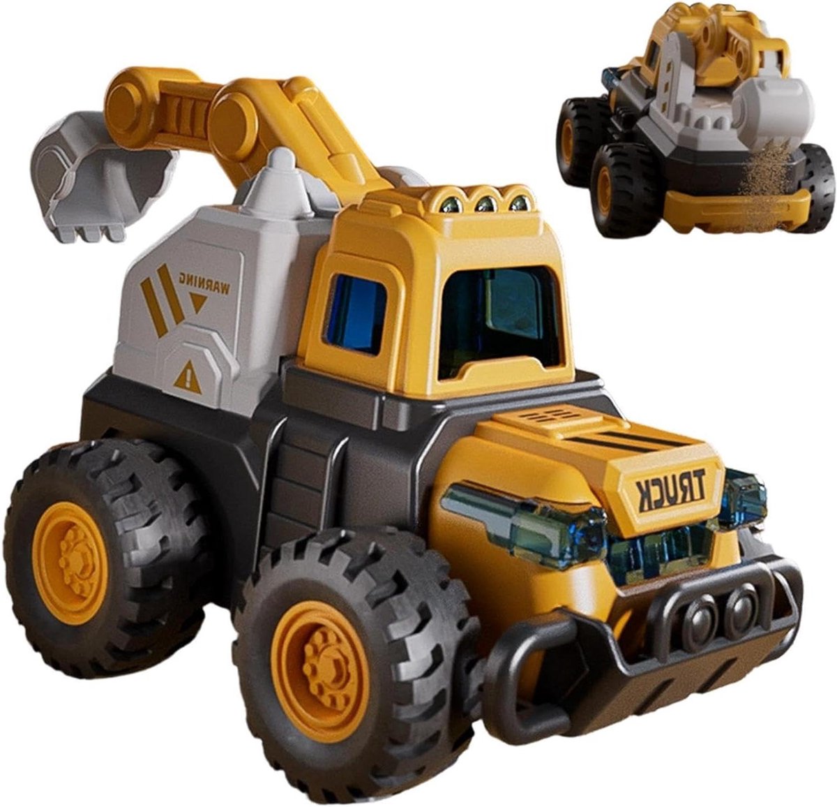bouwtruck speelgoed graafmachine zandbak buiten spelen beweegbare gewrichten 12 x 8 x 16 cm graafmachine