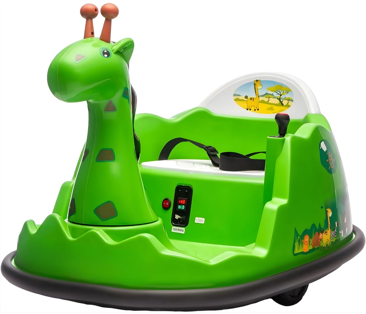 Bumper Car for kinderen - 360° rotatie, afstandsbediening, LED-licht, muziek, schokbestendig - groen kunststof - Roze Slee kopen online