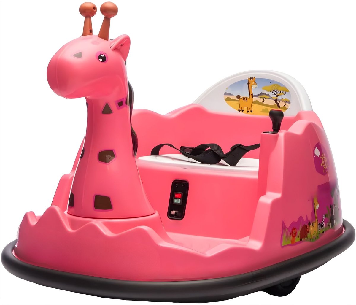 Bumper Car for kinderen - 360° rotatie, afstandsbediening, LED-licht, muziek, schokbestendig - roze kunststof - Geel Slee kopen online
