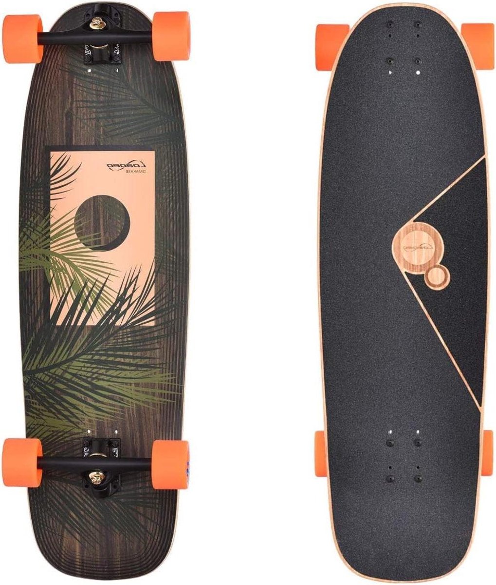 Compleet Longboard - Bamboe Board - Stadstransport - Glasvezelversterkt - 70 mm wielen - Zwart Walnoot Longboard kopen online