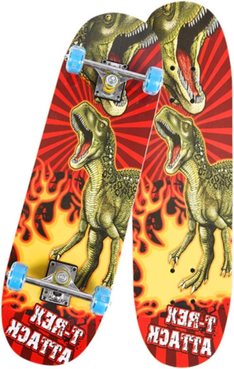 Compleet Skateboard - Beginner Board - Outdoor Cruisen - Oplichtende Wielen - 31x8 Inch - Dinosaurus Skateonderdeel kopen online