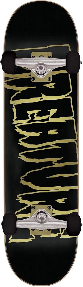 Compleet Skateboard - Beginners Board - Straat Tricks - Aluminium Trucks - 8.25 Inch Breed - Zwart Goud Skateonderdeel kopen online