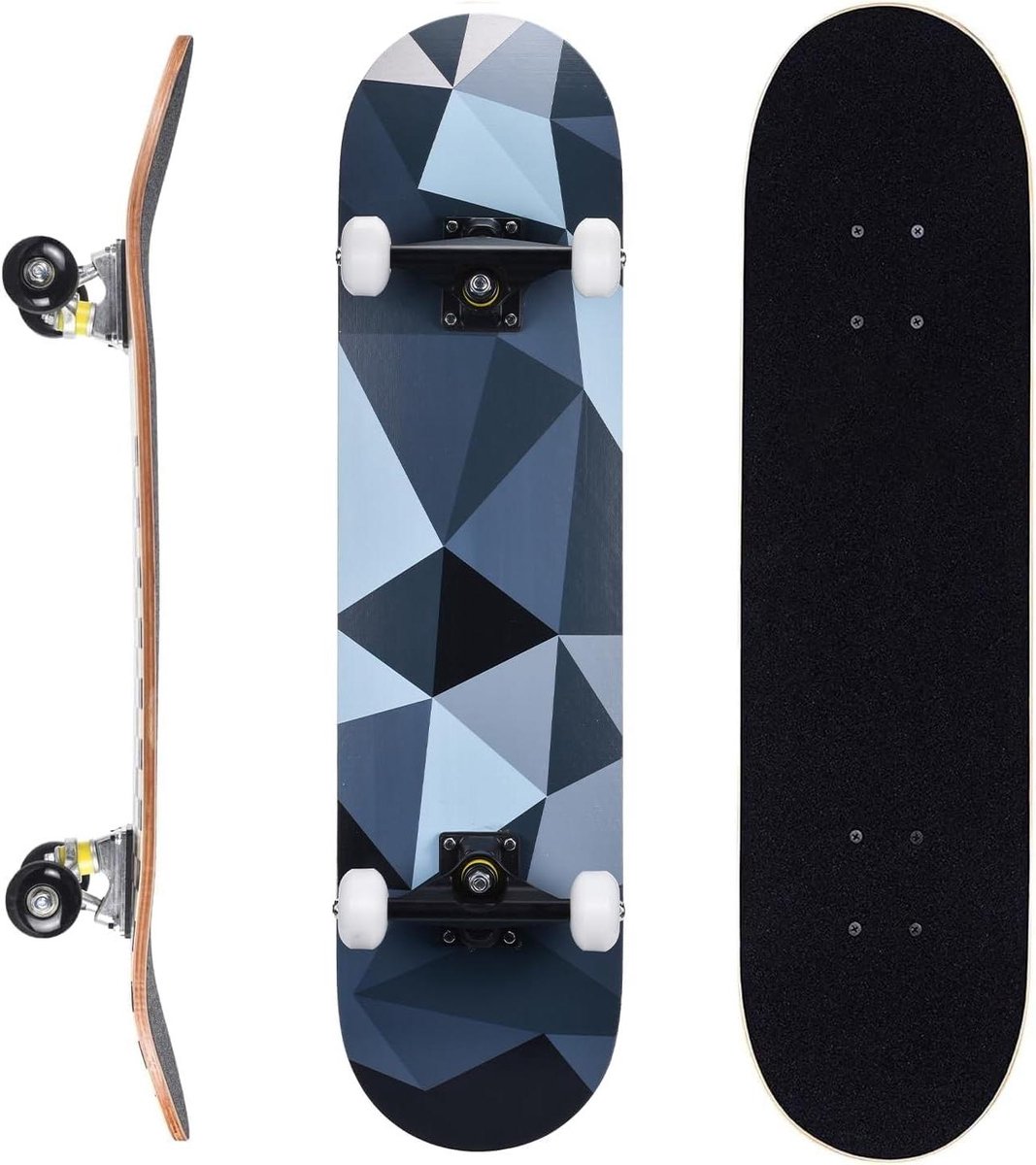 Compleet Skateboard - Beginnersboard - Outdoor cruisen - 7-laags esdoorn deck - 70 x 20 cm - Rhombus Blauw Skateonderdeel kopen online