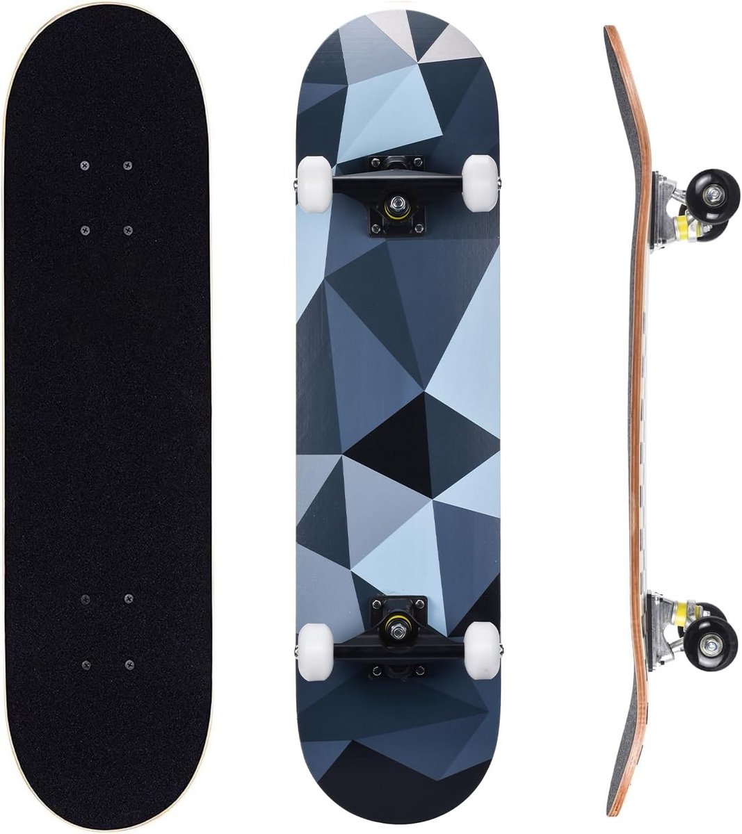 Compleet Skateboard - Beginnersboard - Straat cruisen - 7-laags esdoorn dek - 80 x 20 cm - Met patroon Skateonderdeel kopen online