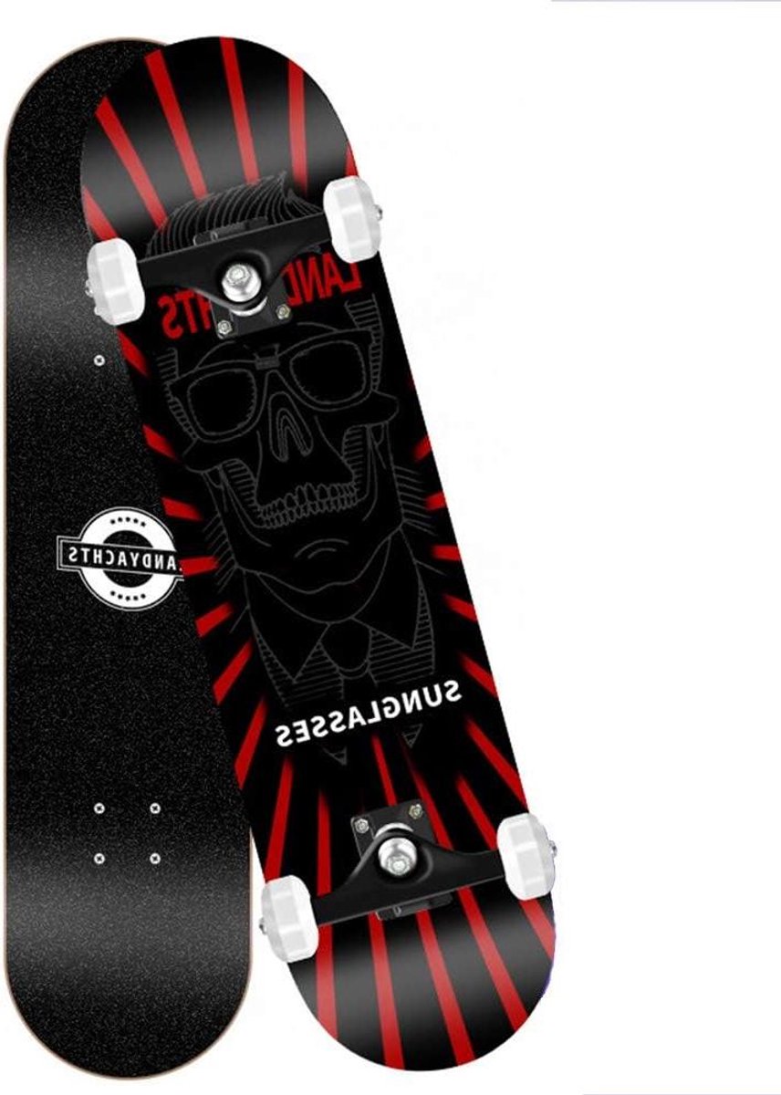 Compleet Skateboard - Beginnersboard - Tricks Uitvoeren - Dubbele Kick Design - 31 Inch - Zwart Skateonderdeel kopen online