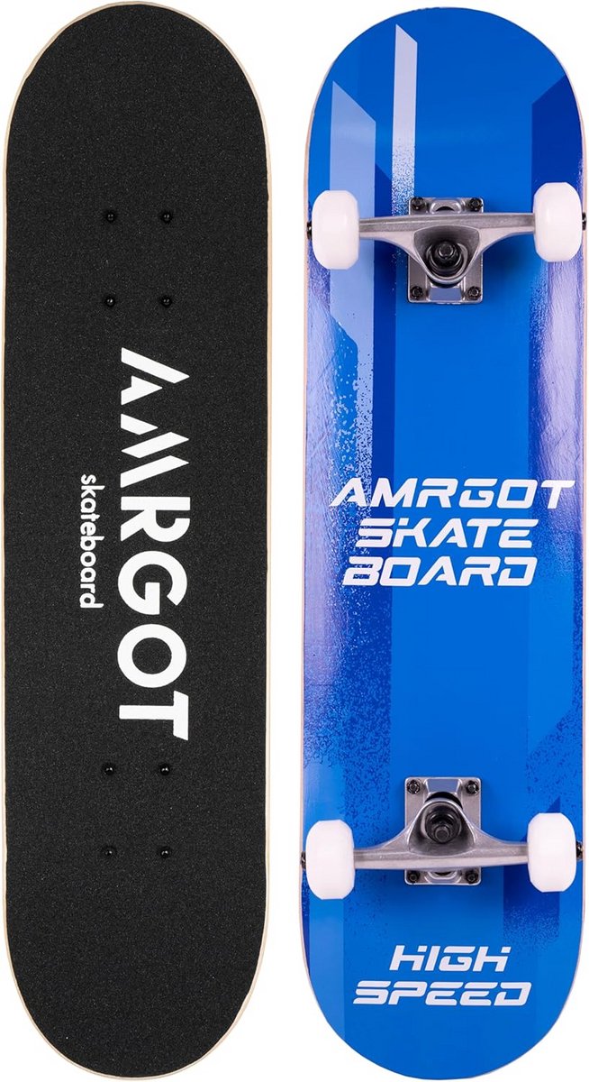 compleet skateboard beginnersboard trucs leren 7 lagen esdoornhout 31 x 8 inch donkerblauw