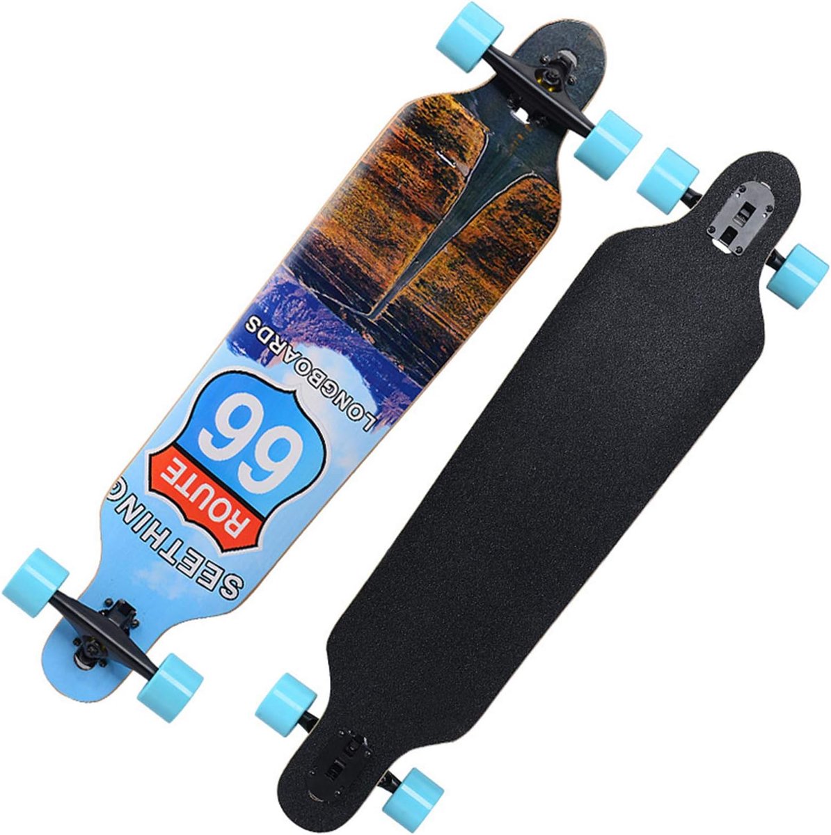Compleet Skateboard - Cruiser Board - Straat cruisen - 7-laags esdoorn dek - 41 x 9 inch - Met patroon Skateonderdeel kopen online