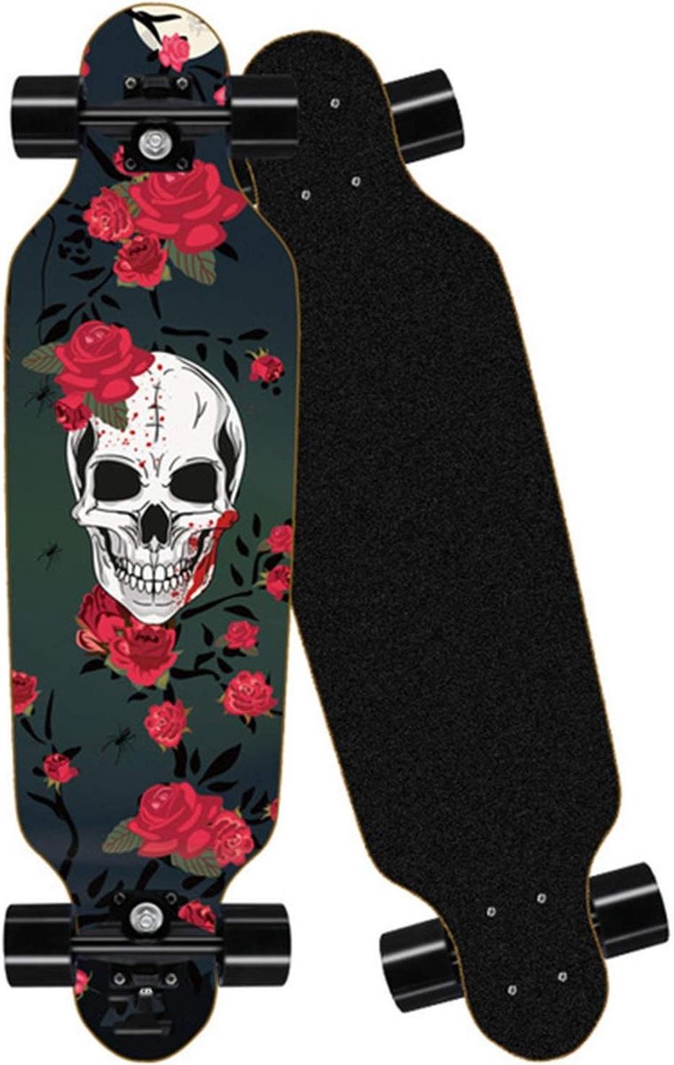 Compleet Skateboard - Cruiser Board - Trucs en Stunts - 8-laags Esdoornhout - 31 x 8 inch - Schedel Thema Skateonderdeel kopen online