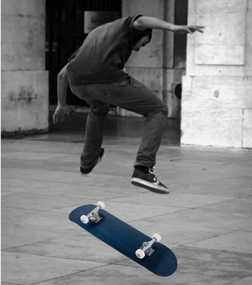 Compleet Skateboard - Cruiser Longboard - Buitenrijden - 9-laags Houten Dek - 31 x 8 Inch - Blauw Skateonderdeel kopen online