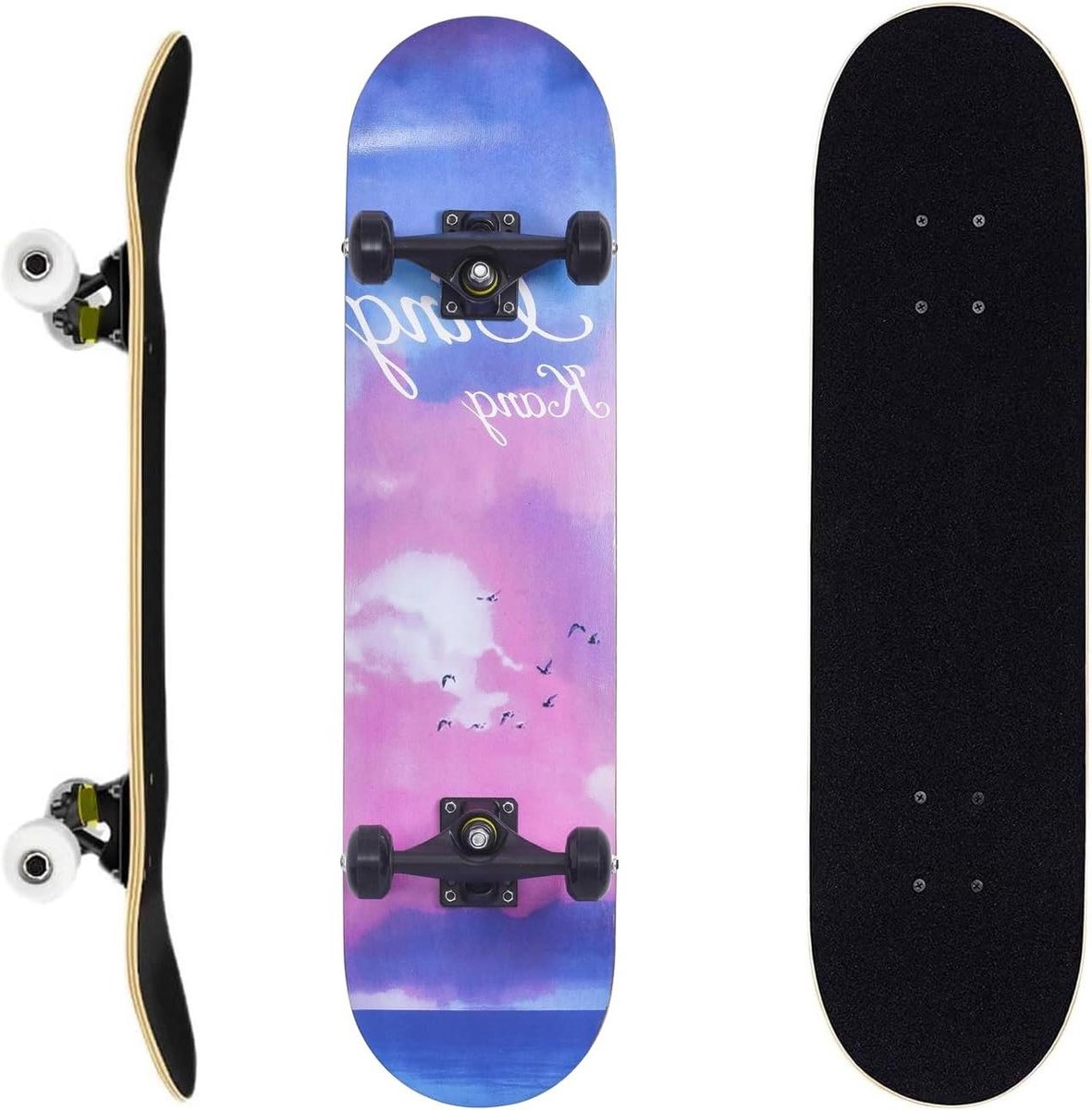 Compleet Skateboard - Double Kick Board - Beginners Leren - 7-laags Esdoorn Deck - 70 x 20 cm - Roze Skateonderdeel kopen online