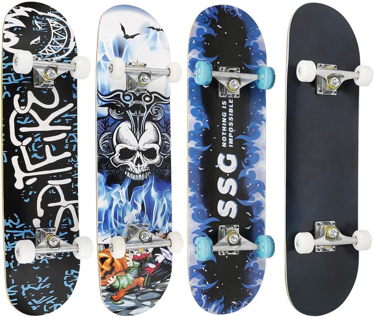 Compleet Skateboard - Esdoorn Hout - Buiten Spelen - ABEC-9 Lagers - 7 Inch Houder - Mural Patroon Skateonderdeel kopen online