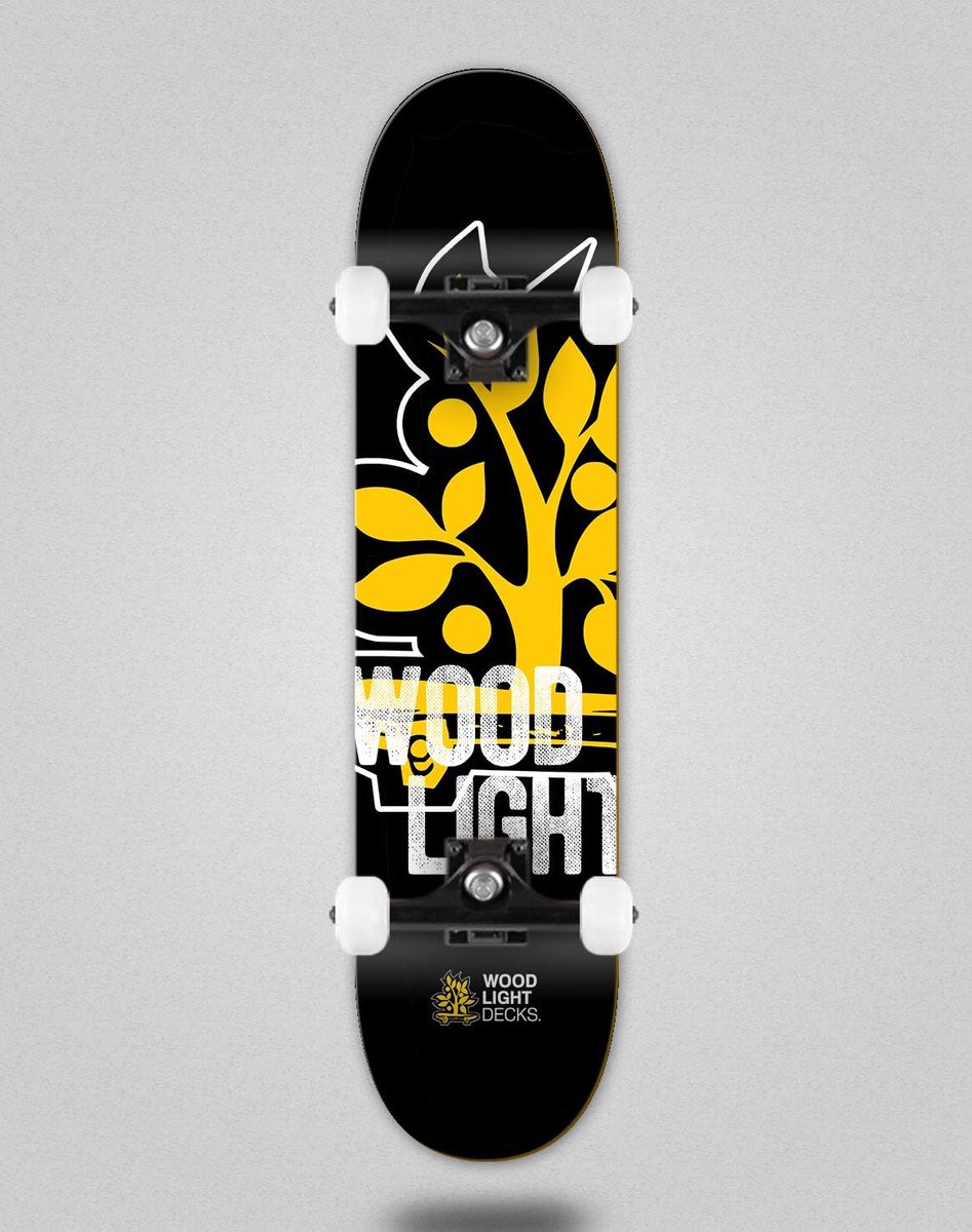Compleet Skateboard - Houten Board - Buiten Spelen - Licht Grafisch Design - 8.5 inch - Zwart Skateonderdeel kopen online