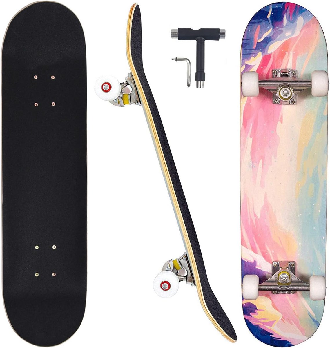 Compleet Skateboard - Longboard - Buiten Rijden - Dubbele Kick Concave - 31 Inch - Oceaan Skateonderdeel kopen online