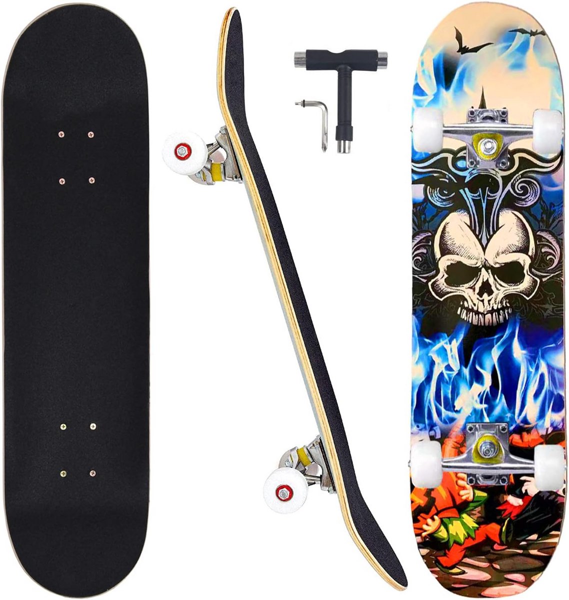 compleet skateboard longboard cruisen en tricks dubbele kick concave 71 inch skelet