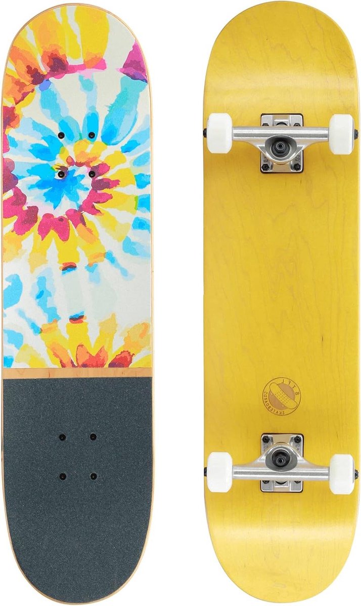Compleet Skateboard - Ollie Board - Trucs Leren - Canadees Esdoorn Dek - 8.125 Inch - Fusion Batik Skateonderdeel kopen online