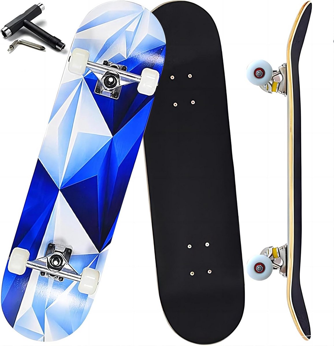 Compleet Skateboard - Skate board - Straat cruisen - 7 lagen esdoorn - 787 cm - Blauw Skateonderdeel kopen online