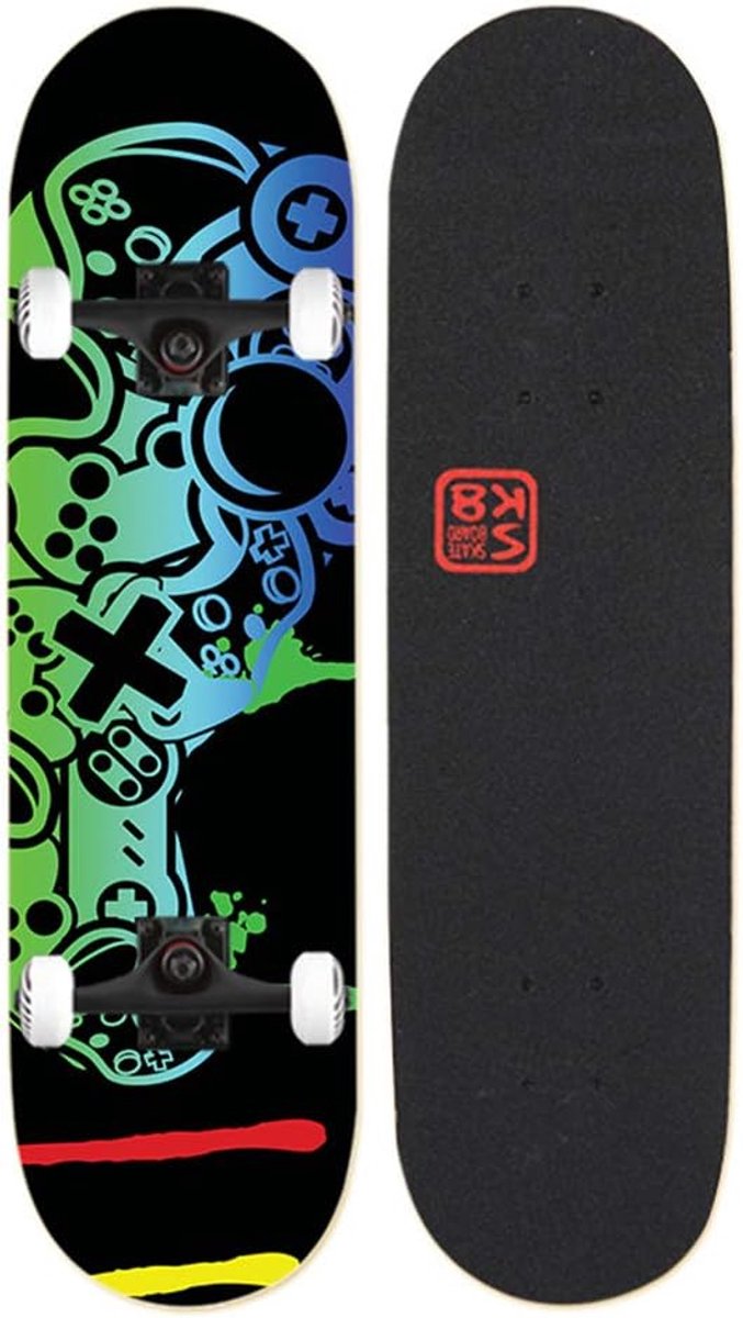 Compleet Skateboard - Skateboard Set - Stunts Uitvoeren - Dubbelzijdig Deck - 31.5 x 8.6 Inch - Niet gespecificeerd Skateonderdeel kopen online