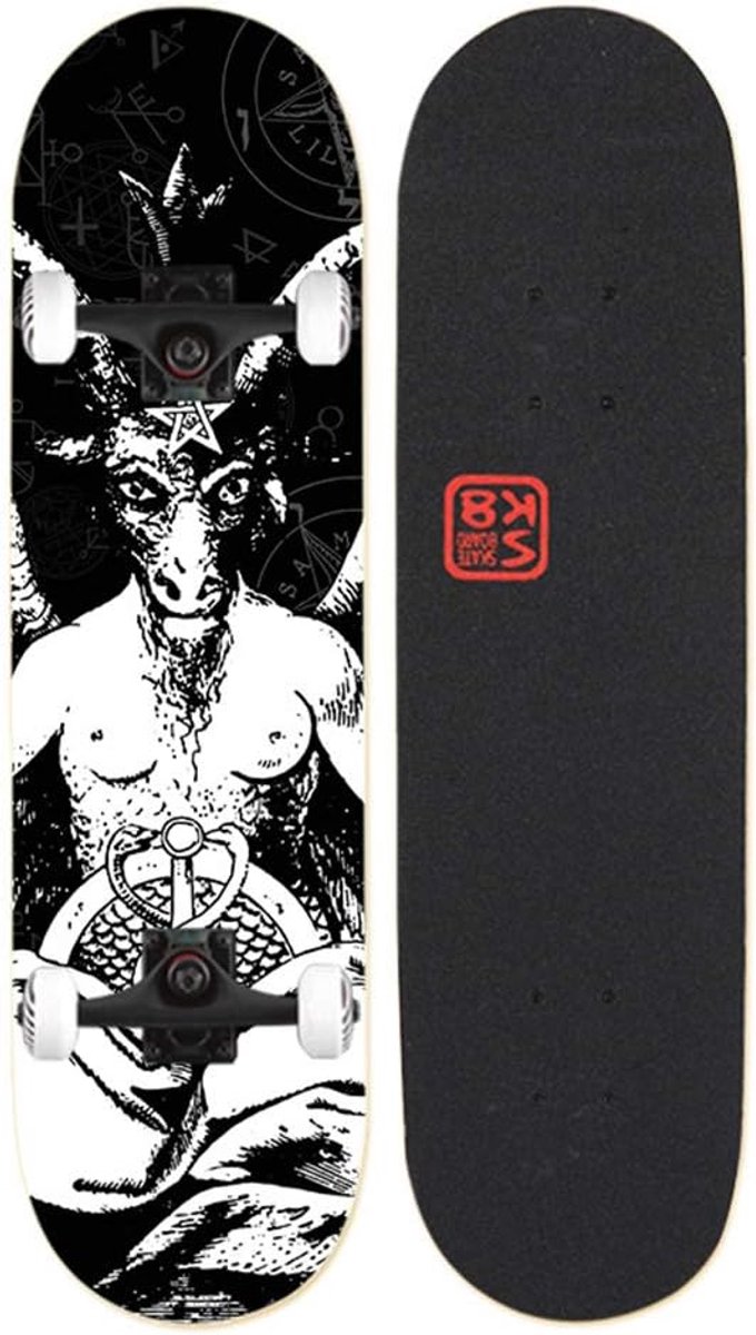 Compleet Skateboard - Skateboard voor beginners - Tricks uitvoeren - Dubbelzijdig concave deck - 78x22 cm - H Skateonderdeel kopen online